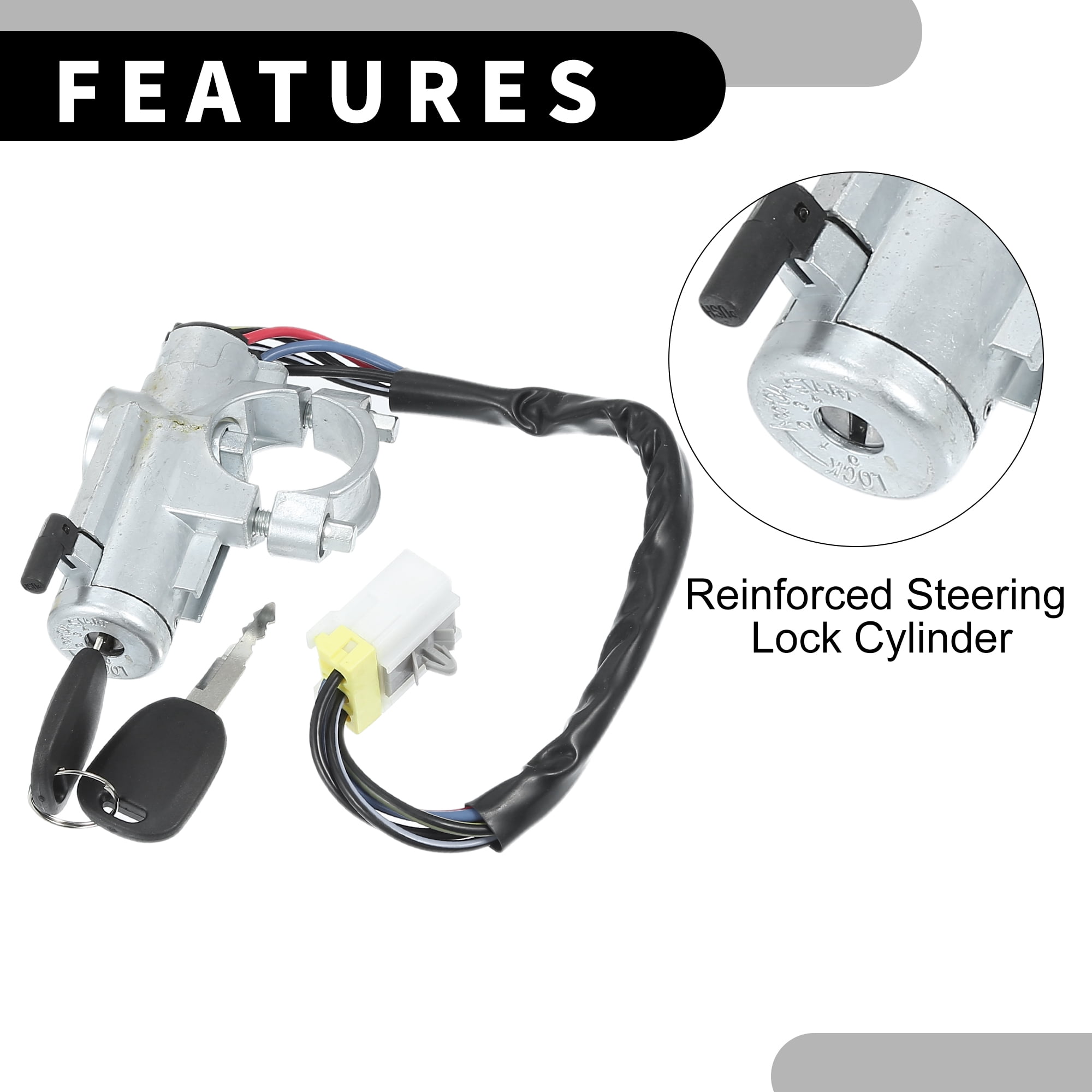 Unique Bargains Ignition Switch Lock Cylinder Assembly for Nissan D21 M.T 1 Set