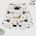 thumbnail image 2 of Sunyuer Men's Swim Trunks with Compression Liner 2-in-1 Drawstring Swimming Shorts Quick Dry Beach Board Shorts with Pockets, Cute Dachshund Dogs, XXL, 2 of 8