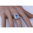 thumbnail image 3 of Designer 2 Carat emerald cut Sapphire and Diamond Double Halo Engagement Ring for Women, 3 of 4