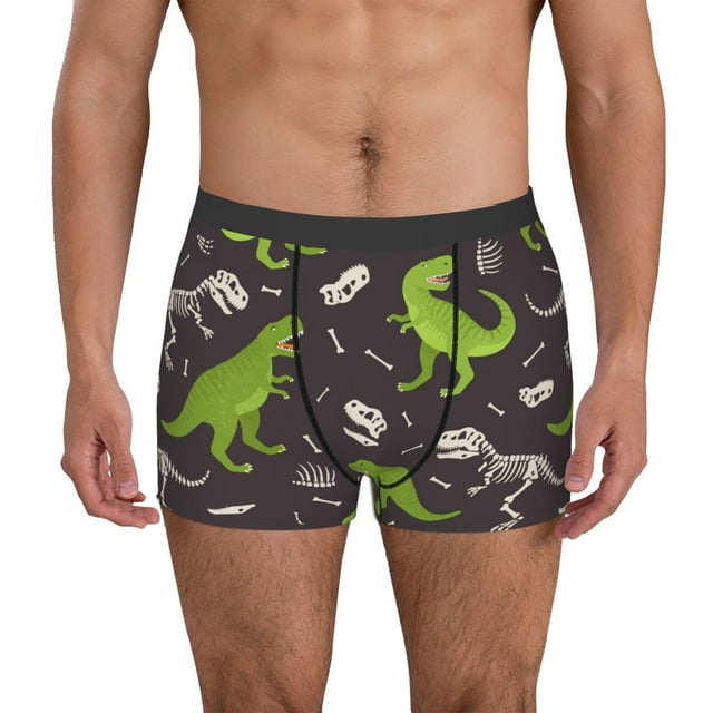 Fotbe Dinosaur Skeleton Calzoncillos Tipo Boxer con Bolsa de Soporte Total para Hombre, X-Temp Fresco, Transpirable y de Secado Rápido-XX-Large
