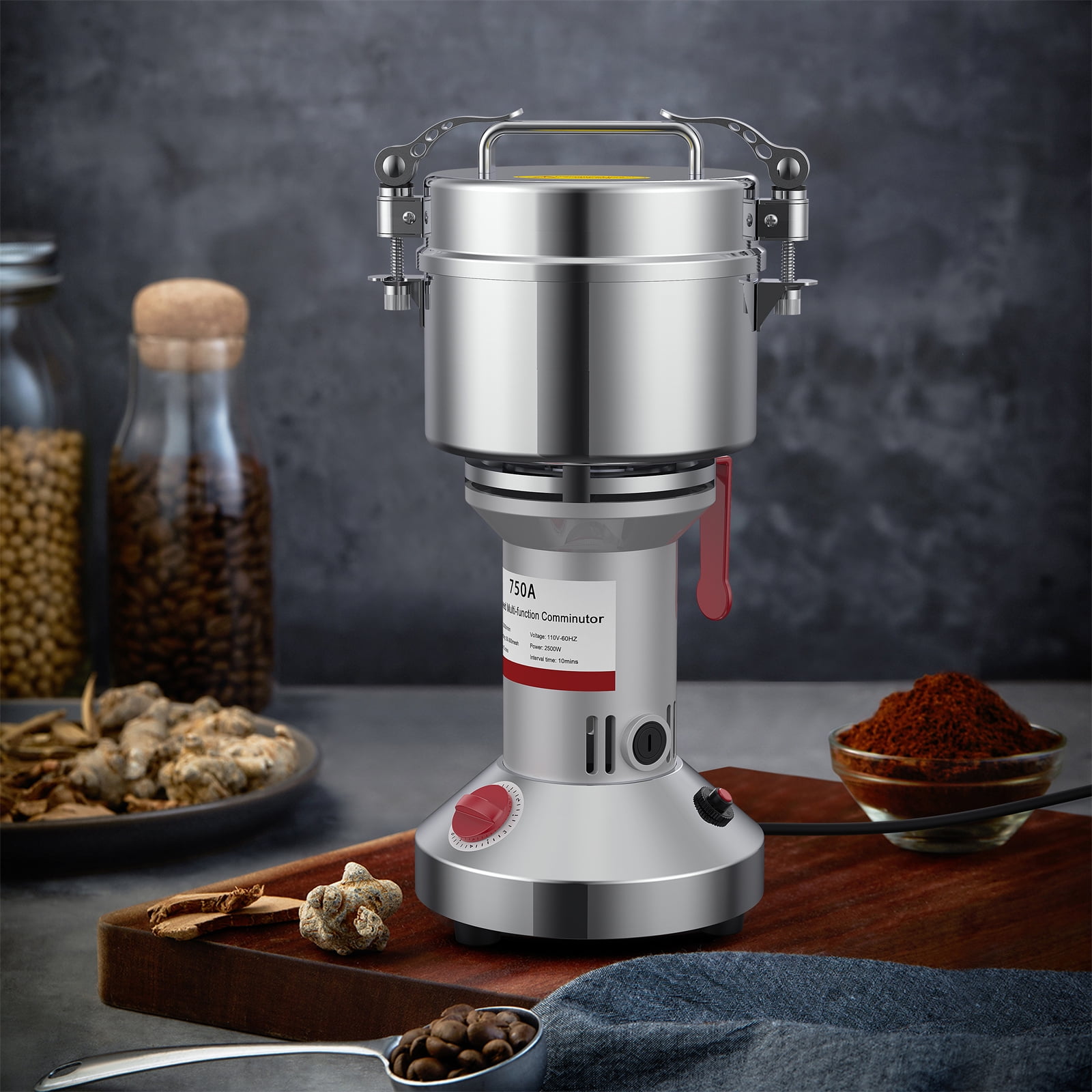 Grain Mill Grinder 750g High Speed Electric Stainless Steel Grinder for