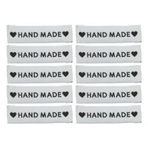 Uxcell 20pcs Handmade with Love Sewing Labels Embroidered Label Tags 2.17"L Sew on Clothing Garment White
