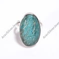 thumbnail image 5 of Natural Large Oval Green Amazonite Stone 925 Sterling Silver Statement Ring for Men and Women, 5 of 5