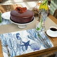 thumbnail image 4 of Wipe-Clean Reversible Decofoam Placemats, Indigo Coastal, Set of 2, Made in The USA, 4 of 6