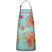 Women Men Adjustable Bib Apron with Pockets Pioneer Colorful Floral Cooking Kitchen Aprons