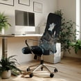 thumbnail image 3 of POLERO Vintage Dragonfly & Floral Print Elastic Cloth Desk Computer Chair Slipcover with Anti Slip Stretch One Piece High Back Chair Slipcover for Home Dining, 3 of 7