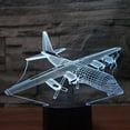 thumbnail image 3 of Biplane Aircraft 3D Led Lamp,Abstractive Optical Illusion Night Light,7 Color Change,Touch Switch USB Powered,Birthday Christmas Cool Gift for Child, 3 of 5
