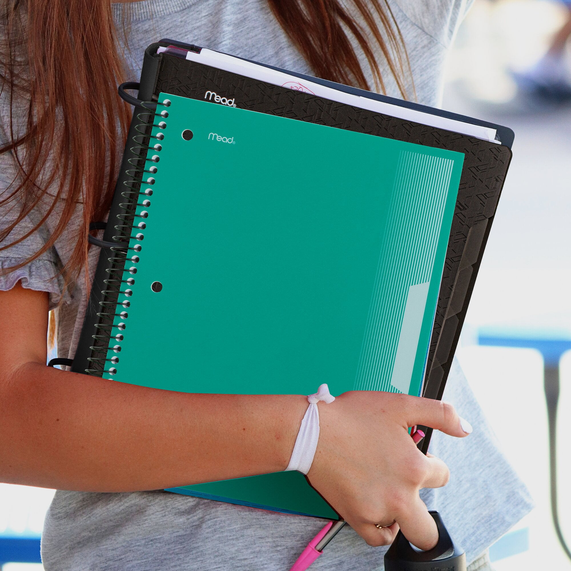 Mead Spiral Notebook 5 Subject Wide Ruled Plastic Cover 8 x 10 12 5 Pack - Wide