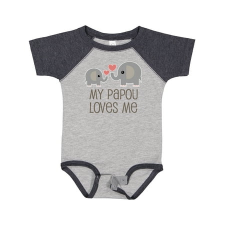 

Inktastic My Papou Loves Me Grandchild Gift Baby Boy or Baby Girl Bodysuit