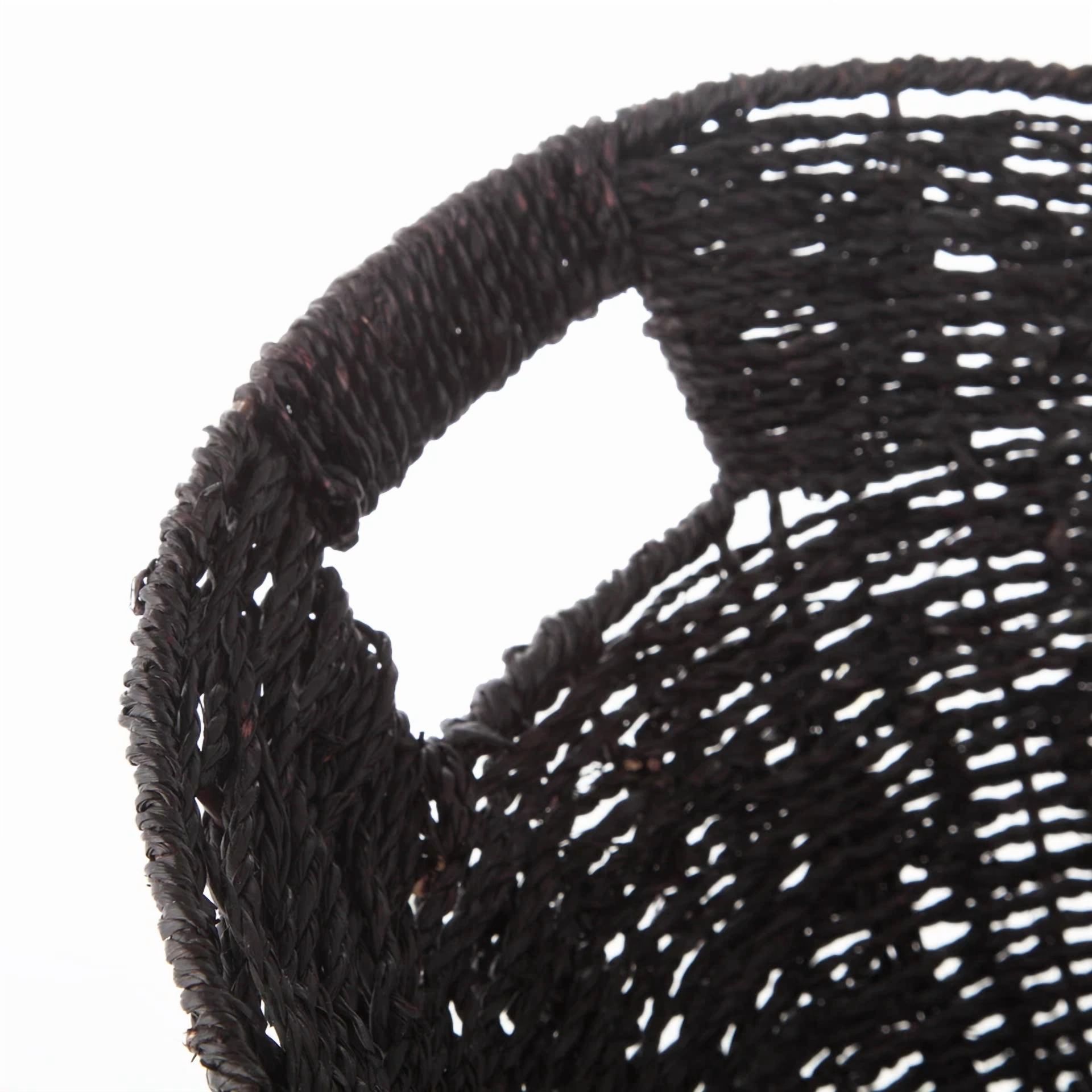 Zyler - Dark Seagrass Storage Basket, Blackboard, Hollow Handles,