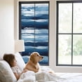 thumbnail image 3 of Navy Blue Ombre Window Privacy Film, Modern Oil Painting Waves Abstract Static Cling UV Sun Blocking Tint Film Heat Control Windows Films for Bedroom Bathroom, Window Stickers 23.6"x59", 3 of 8