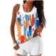 thumbnail image 2 of Trajes de baño Amzcrzy Tankini para mujer, trajes de baño, trajes de baño, bikini, traje de baño conservador para mujer, estampado, talla grande, traje de baño dividido de dos piezas, naranja, 2XL, 2 of 5