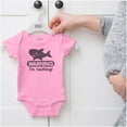 thumbnail image 4 of Warning I'm Teething Funny Shark Romper Boys or Girls Infant Baby Brisco Brands 12M, 4 of 6