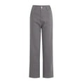 thumbnail image 4 of Women's Lounge Pants Stretch Casual Straight Leg High Waistband Chino Pants Flared Pants with Pocket Womens Work Pants Grey XXL, 4 of 4
