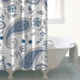 thumbnail image 4 of Blue Paisley and Floral Pattern Shower Curtain 72"x84" ,Bathroom Decorative Shower Curtains Set with 12 Hooks,Modern Waterproof Washable Shower Curtain, 4 of 6