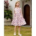 thumbnail image 4 of Arshiner Girls Summer Dress Tween Boho Casual Bowknot Strap Sleeveless Swing Flowy Ruffle Tiered Sundresses with Pockets, 4 of 6