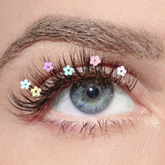 Uonlytech 4Pairs Comfortable Glitter Butterflies False Eyelashes Assorted Color for Eye Catching Style