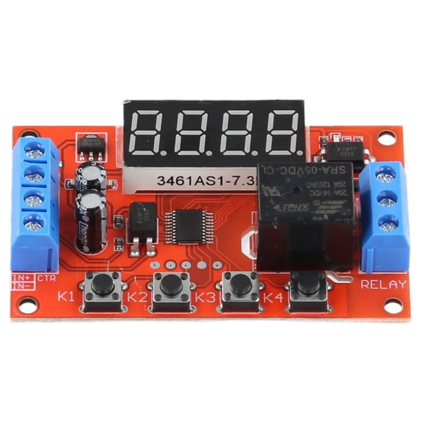 Módulo de interruptor de retardo de relé temporizador Relé de sincronización digital LED DC5V Módulo de interruptor de disparo de retardo de temporizador ajustable(5V)