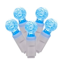 Vickerman 100 Teal G12 LED Single Mold Light on White Wire, 34' Christmas Light Strand