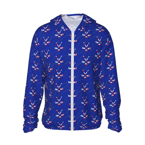 Fotbe Hockey Chaqueta con Protección Solar UPF 50+ para Hombre y Mujer, Camisa con Capucha y Bolsillos-Large