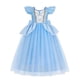 thumbnail image 1 of Vestido de princesa Bella, tutú de tul con lazo de lentejuelas, vestido de fiesta para niñas, celebración de cumpleaños, amarillo y azul, 1 of 5