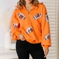 thumbnail image 4 of Sudadera de rugby con lentejuelas para mujer, ropa de calle holgada para mujer Kuymtek Naranja T S para Mujer, 4 of 8