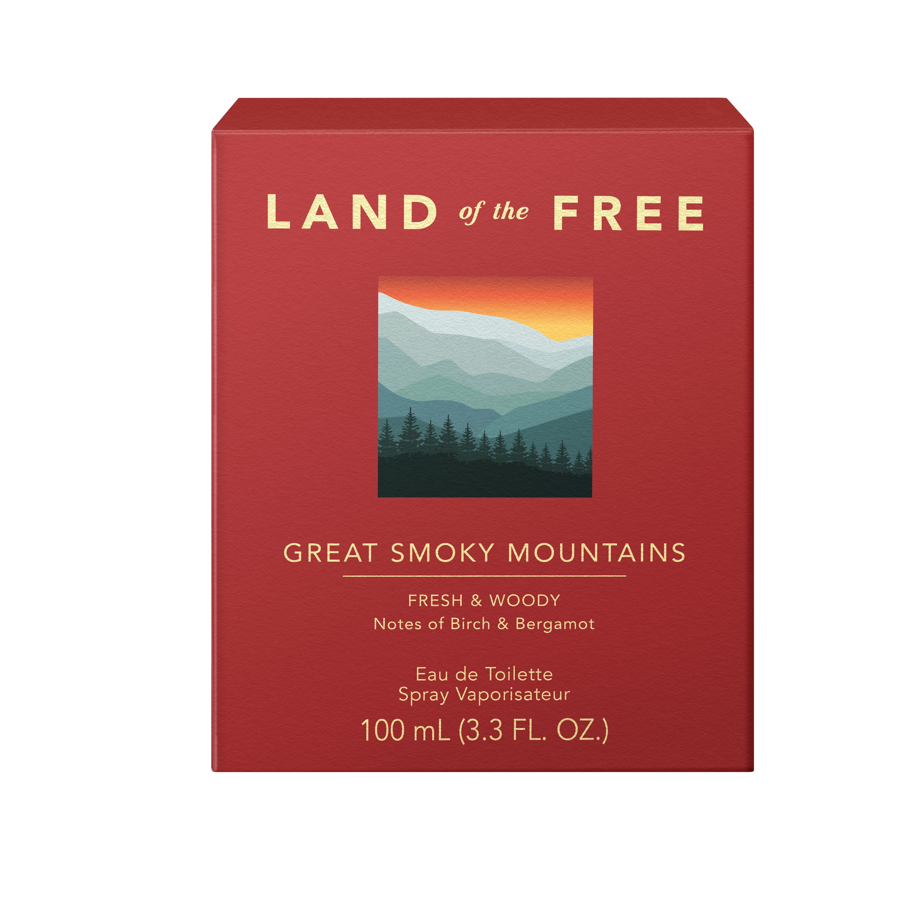 LAND of the FREE - Great Smoky Mountains, Clean Fragrance, 3.3 oz Unisex