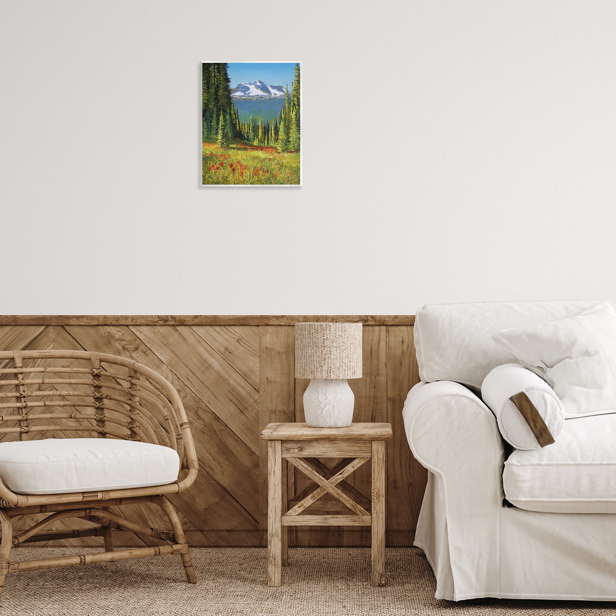 Stupell Industries Alpine Valley Meadow Landscape & Nature Painting Unframed Art Print Wall Art, 11 x 14