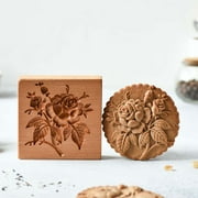 3D Wooden Baking Mold Gingerbread Cookie Mould for Cookie Stamp Embossing Baking Tool-Flowers