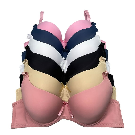6 Piecec Full Cup/Demi Wired Gentle Pushup Push Up Bra B/C