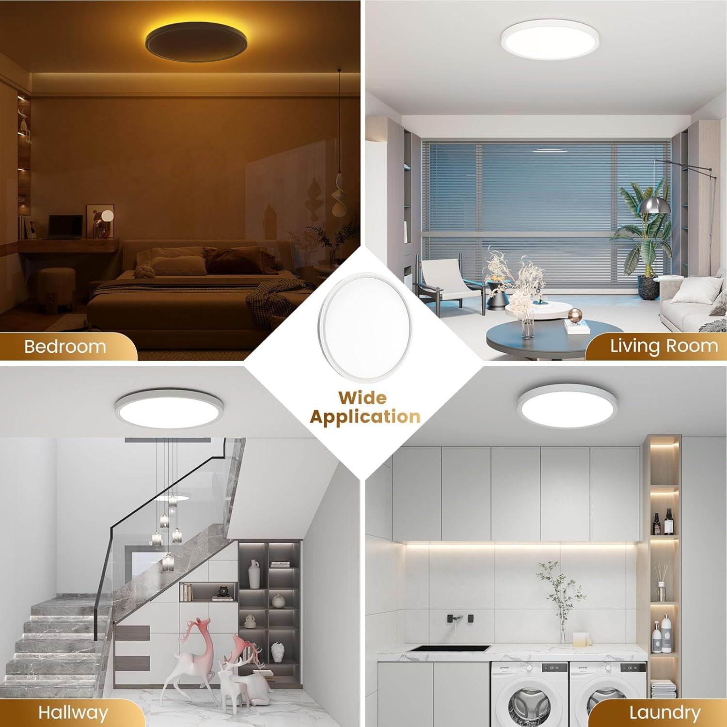 15.8" Ultra-Thin Ceiling Light - Remote & App Control, 36W 2700K-6000K Color & Brightness Adjustment, Soft Night Light for Bedroom, Kitchen, Living Room