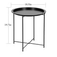 thumbnail image 3 of VECELO Set of 2 Round Side End Table, Folding Metal Small Coffee Table with Removable Tray for Living Room Bedroom Balcony and Office, Black, 3 of 7
