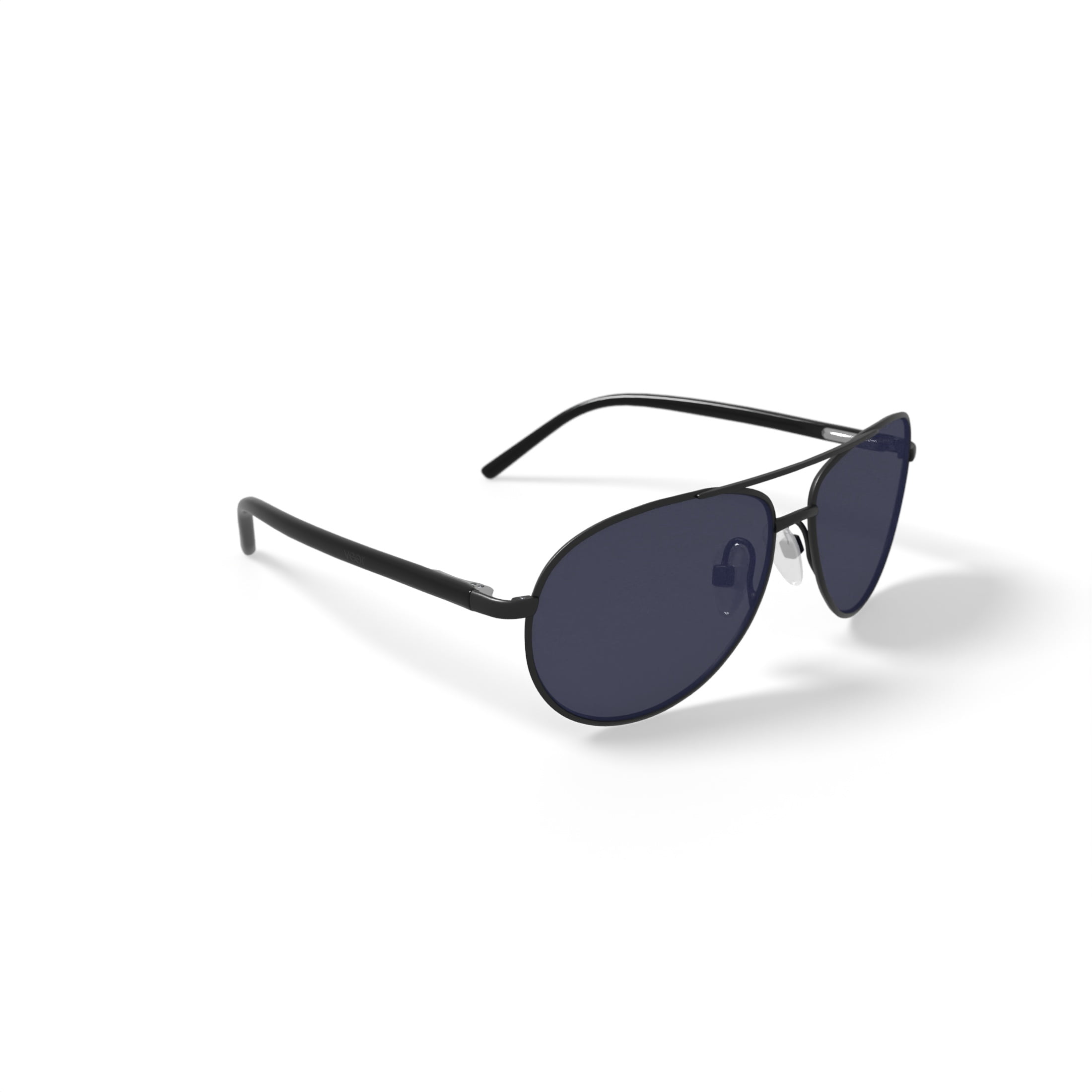 Veer Men’s Fashion Sunglasses, New Castle I - Matte Black, Aviator, Metal, 61-14-135, with Case