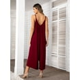 thumbnail image 2 of CALIPESSA Summer Casual Solid Wide Leg Cami Red Jumpsuits For Women, 2 of 5
