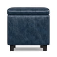 thumbnail image 6 of Cosmopolitan 34 in.W Contemporary Storage Ottoman in Denim Blue Faux Leather, 6 of 14