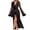 Black, variant on Levmjia Women Lace Long Robe Lingerie Set Soft Breathable Mesh Solid Color Lightweight Spring Summer Sleepwear Flowy High Slit Comfort Stretchy Night Party Adult Nightgown