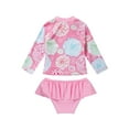 thumbnail image 2 of iiniim Kid Girls Rash Guard 2 Piece Swimsuit UPF 50+ Long Sleeve Ruffled Beach Bathing Suit Swimwear, 2 of 7