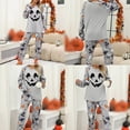 thumbnail image 6 of Halloween Pajamas Women Theme Full Printed 2 Pc Long Sleeve Crew Neck Pullover Tshirts Loose Casual Pants Soft Fall Winter Nightwear Comfy Womens Loungewear Set Grey L, 6 of 8