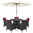 thumbnail image 2 of Modway Convene 7 Piece Outdoor Patio Dining Set in Espresso Red, 2 of 6