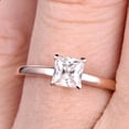 thumbnail image 2 of 1.25 carat Classic Princess Cut Moissanite Diamond Solitaire Engagement Ring on 10k Rose Gold, 2 of 5