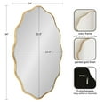 thumbnail image 3 of Kate and Laurel Viona Modern Scalloped Oval Mirror, 24 x 34, Gold, Decorative Round Wall Mirror with Unique Rippled Edge and a Glamorous Gold Finish, 3 of 8