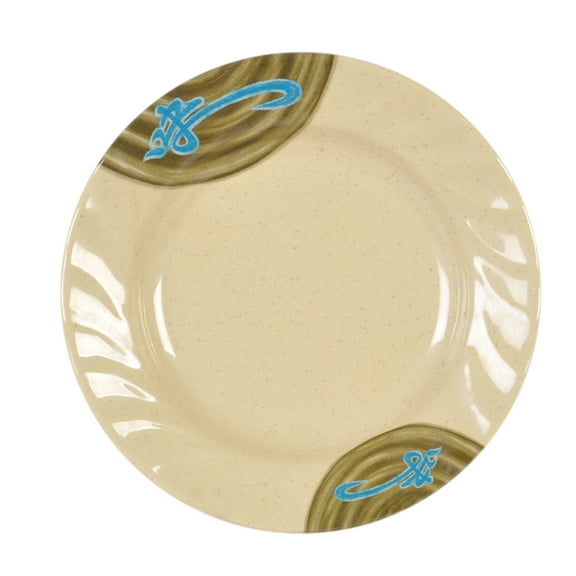 Excellante Wei Melamine Dinnerware Collection 8" Curved Rim Plate, Comes in Dozen
