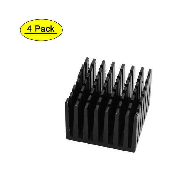 4Pcs 28mm x 28mm x 20mm Aluminum Heatsink Heat Diffuse Cooling Fin Black