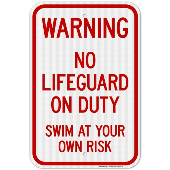 No Lifeguard On Duty Sign, Pool Sign, (SI-6702)