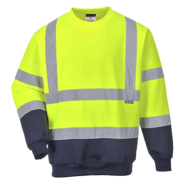 Portwest - Jersey Contraste para Hombre (Amarillo, Marino)