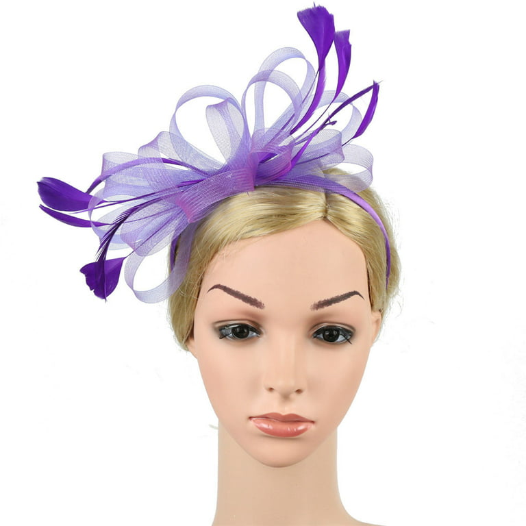 Fascinators Hat for Women Tea Party Fancy Dress Wedding Purple (One - Walmart.com