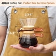 thumbnail image 3 of Pour Over Coffee Maker 14 OZ, 4 Cup Borosilicate Glass Drip Coffee Maker with Reusable Stainless Steel Filter and Cork Grip for Home Café 400 ML, 3 of 18