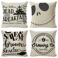 thumbnail image 2 of Xerarch 18"x18" Halloween Throw Pillows Covers, Pillow Covers, Linen Pillow Cases, Halloween Decorations Indoor, Outdoor for Fall Home Halloween Decor, 2 of 5
