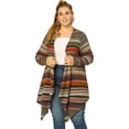 thumbnail image 1 of GRACE & GRANDEUR Women's Plus Size Color Block Striped Open Front Cardigan, 1 of 6