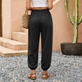 thumbnail image 4 of Yifymode Women Barrel Pants Wide Leg Palazzo Summer Baggy Harem Boho Casual Trousers with Pockets Beach Vacation,Black M, 4 of 6